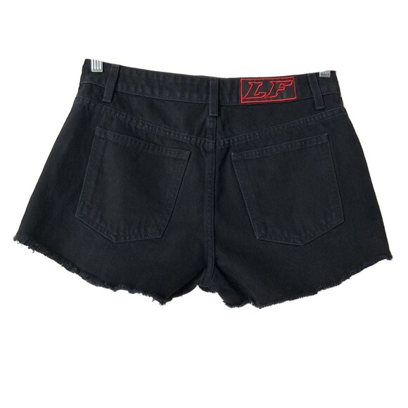 LF The Brand Shorts Size 28 Black Button-fly Red Zip Detail Cut-offs - Picture 2 of 9